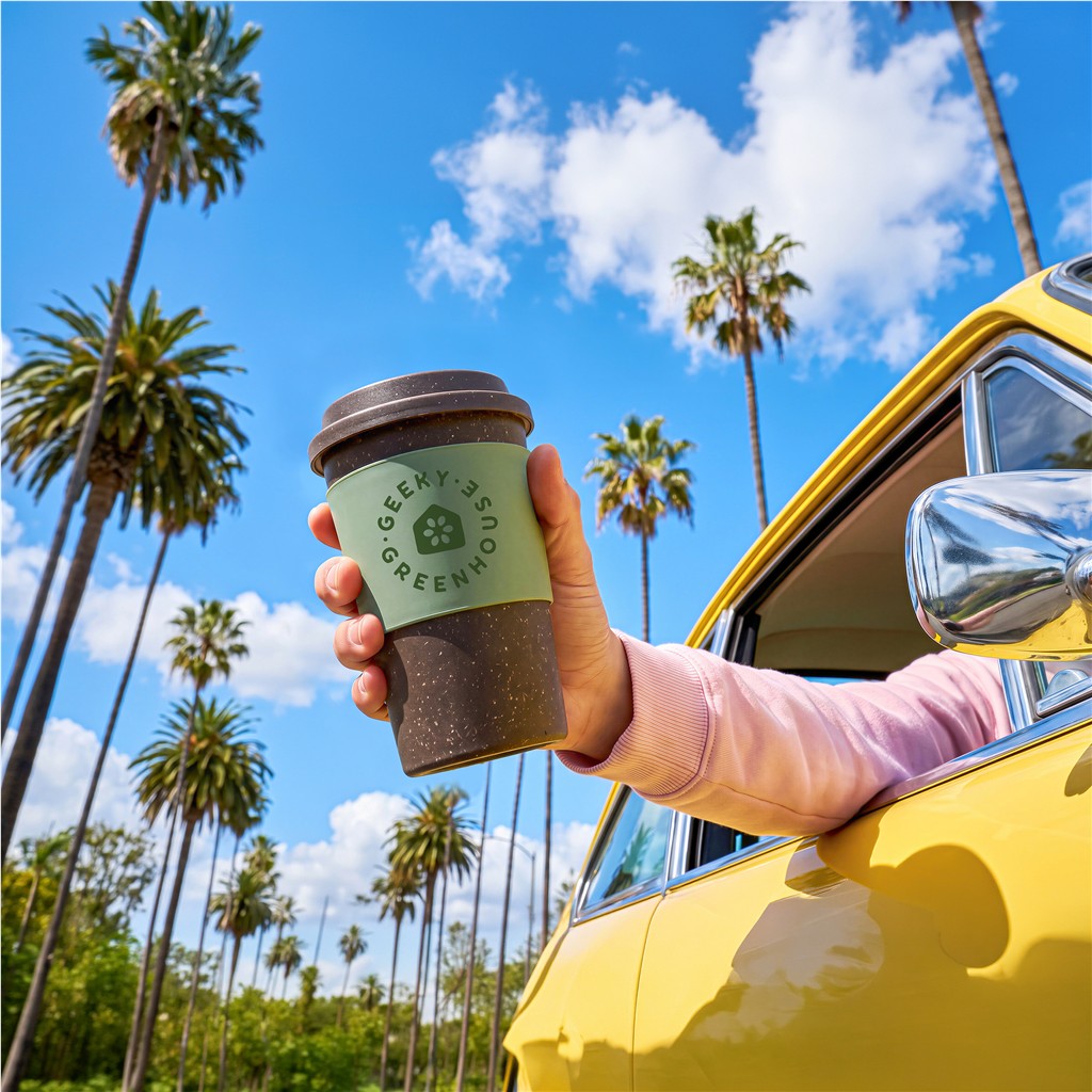 Kooshty Brown Bean Plastic Double-Wall Tumbler – 400ml