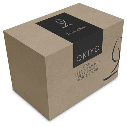 Okiyo Kyadi Recycled PET & Bamboo Desk Caddy Phone Stand