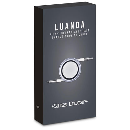 Swiss Cougar Luanda 4-in-1 Retractable Fast Charge 240W PD Cable
