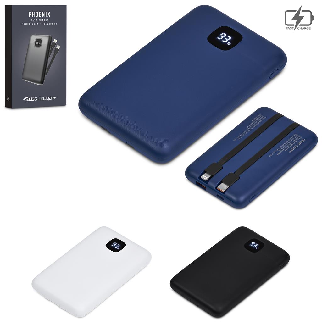Swiss Cougar Phoenix Fast Charge 22.5W Power Bank - 10,000mAh