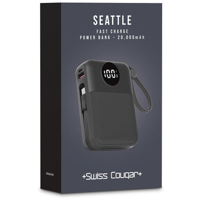 Swiss Cougar Seattle Fast Charge 22.5W Power Bank - 20,000mAh