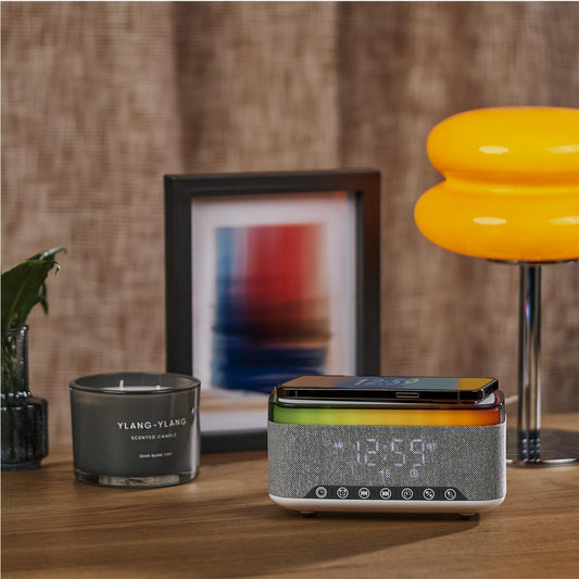 Serendipio Cumberland 10W Bluetooth Speaker Wireless Charger & Clock