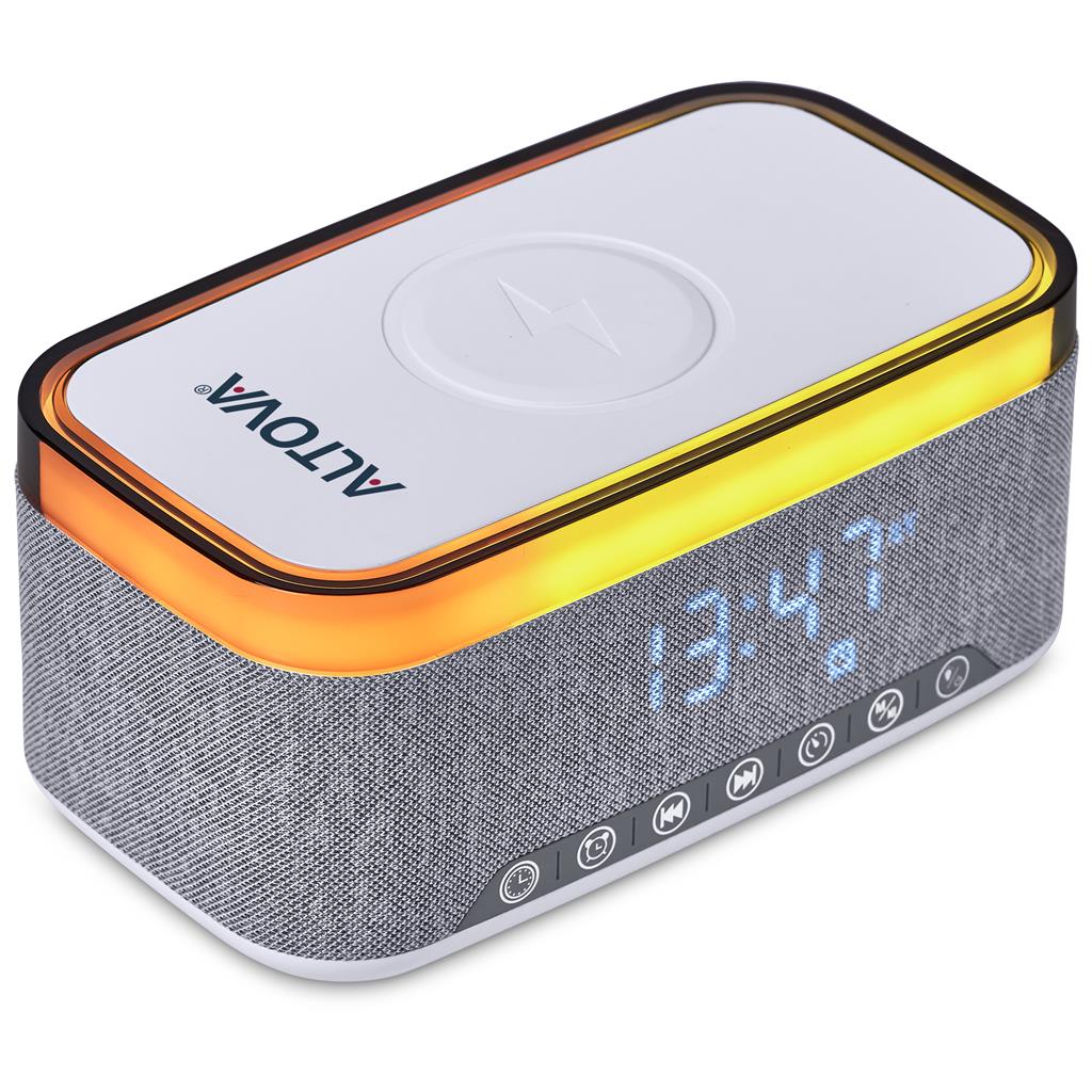 Serendipio Cumberland 10W Bluetooth Speaker Wireless Charger & Clock