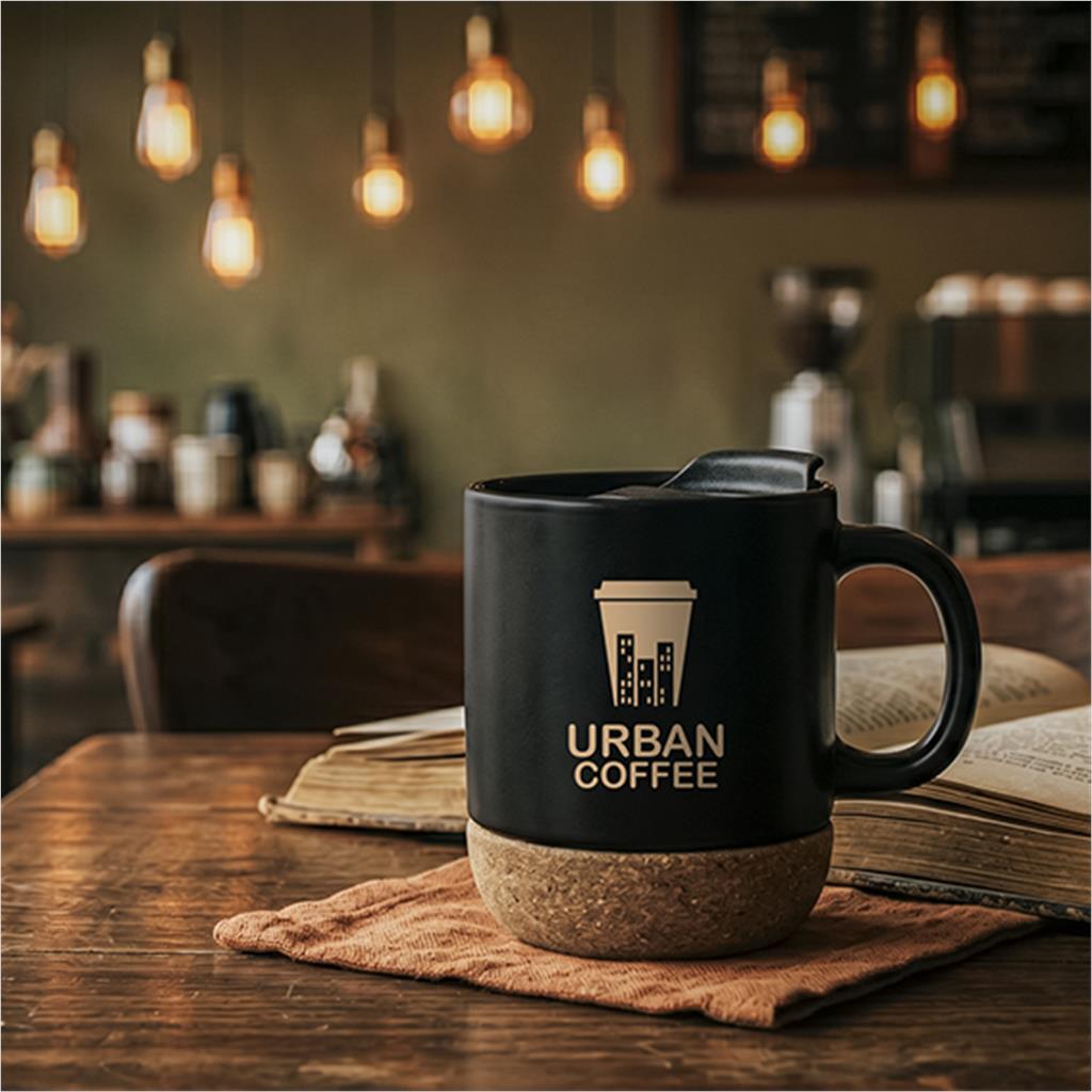 Serendipio Sienna Cork & Ceramic Coffee Mug - 340ml