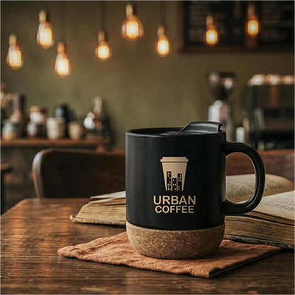 Serendipio Sienna Cork & Ceramic Coffee Mug - 340ml