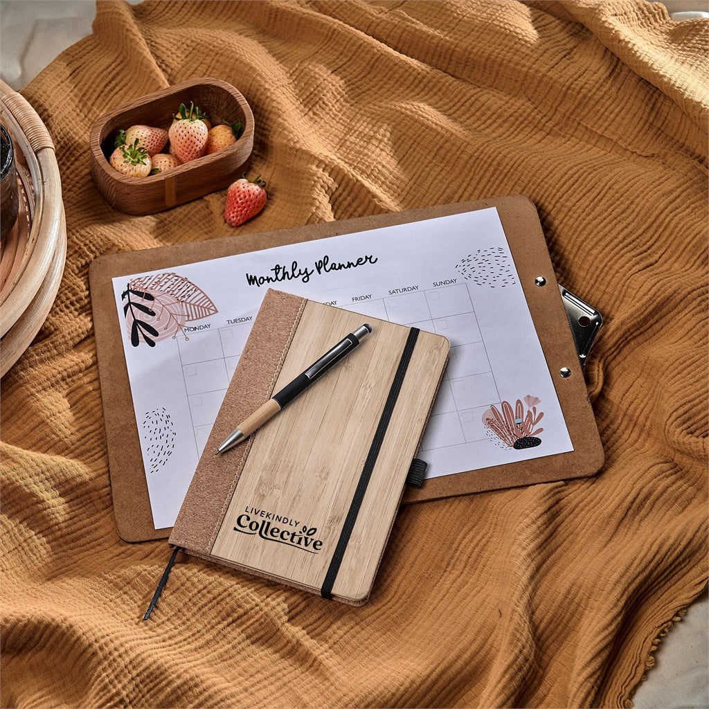 Okiyo Eri Bamboo & Cork Notebook & Pen Set