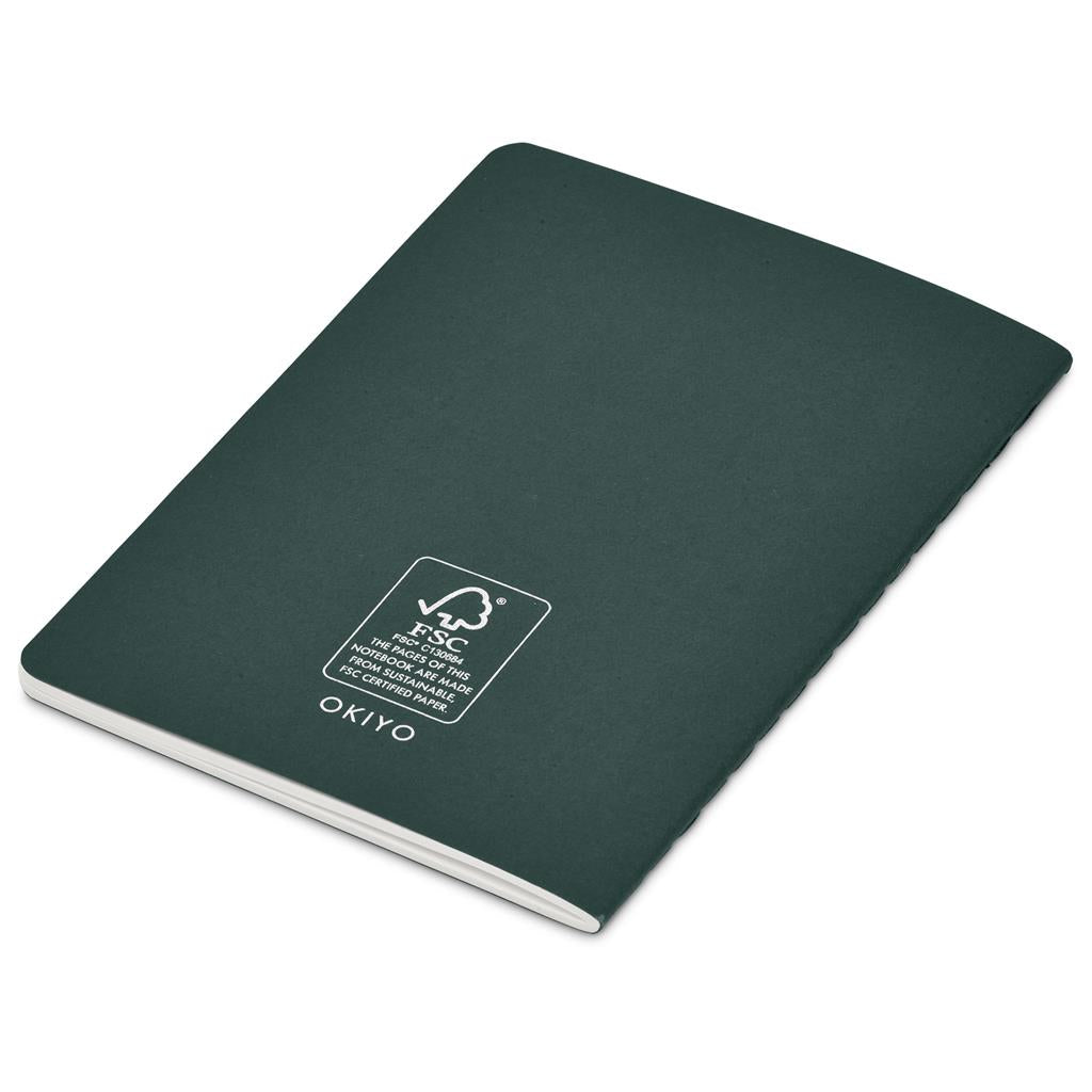 Okiyo Emika FSC Certified Paper A6 Soft Cover Notebook - Dark Green