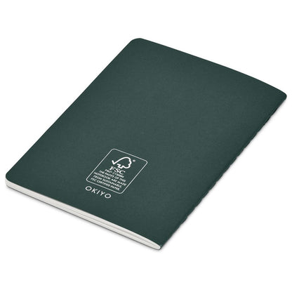 Okiyo Emika FSC Certified Paper A6 Soft Cover Notebook - Dark Green