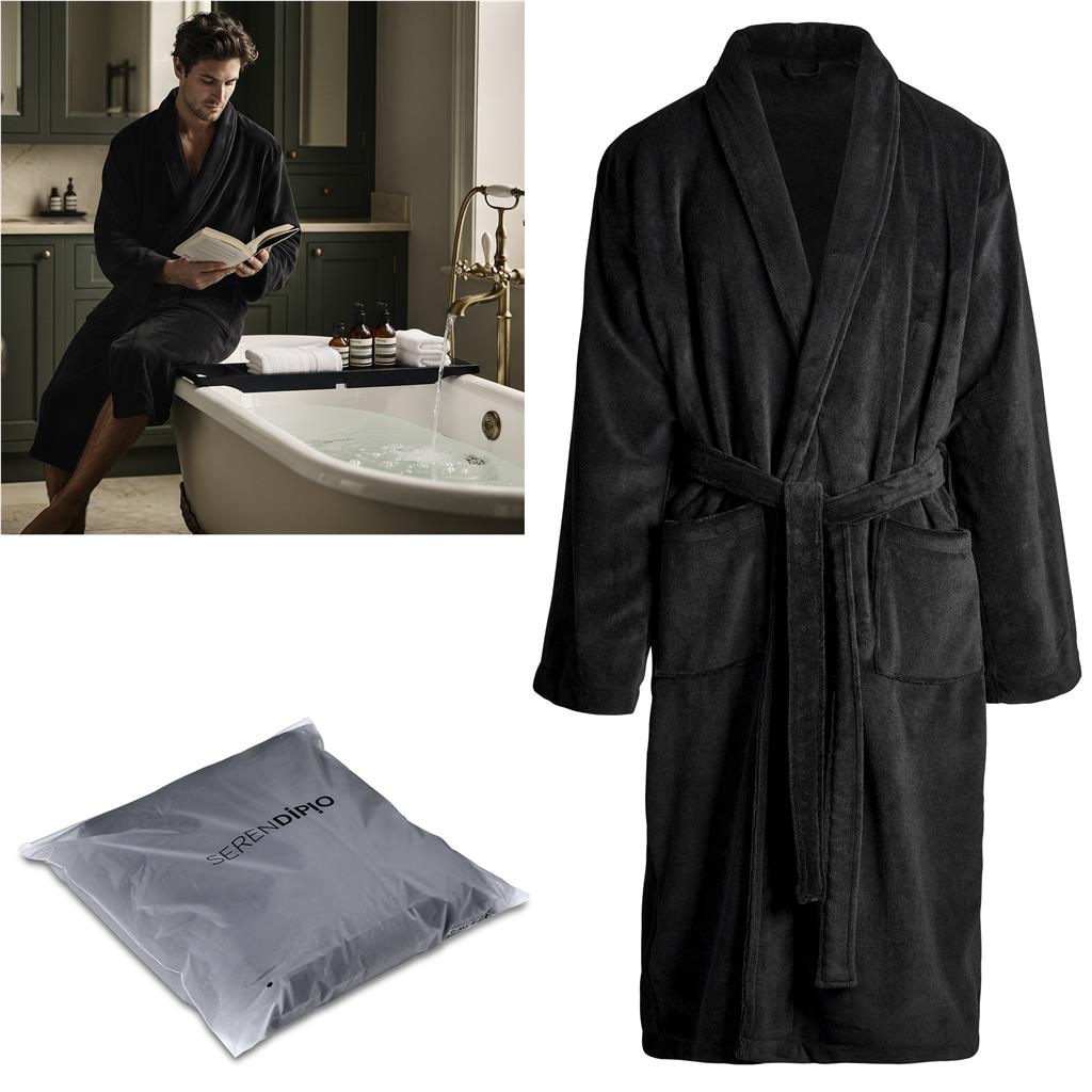 Serendipio Langham Mens Coral Fleece Bathrobe