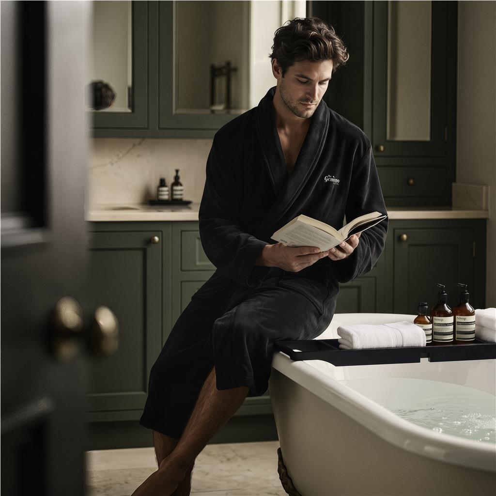 Serendipio Langham Mens Coral Fleece Bathrobe