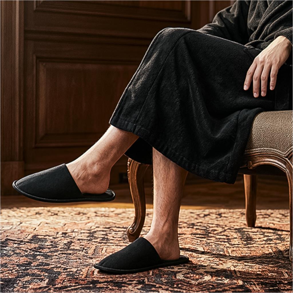 Serendipio Be Our Guest Linen Slippers
