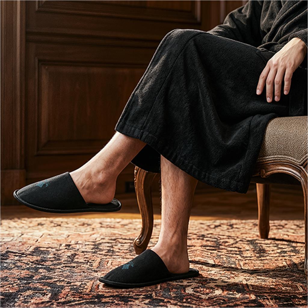 Serendipio Be Our Guest Linen Slippers