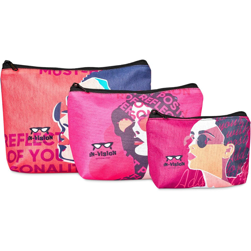 Pre-Printed Sample Hoppla Leanne Recycled PET Stitch-Bond Mini Toiletry Bag