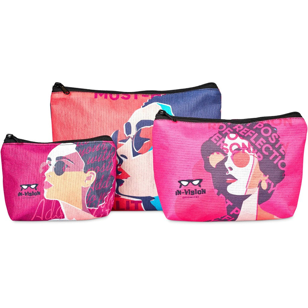 Pre-Printed Sample Hoppla Leanne Recycled PET Stitch-Bond Maxi Toiletry Bag
