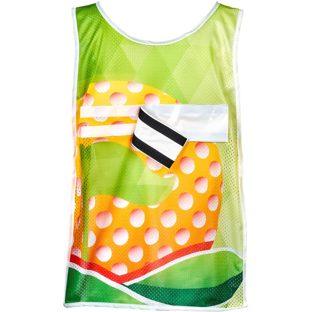 Pre-Printed Sample Hoppla Jackal Polyester Caddy Bib with PVC Name Sleeve