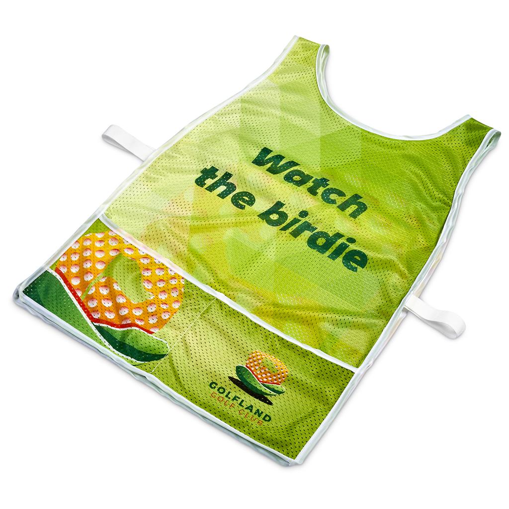 Pre-Printed Sample Hoppla Jackal Polyester Caddy Bib with PVC Name Sleeve