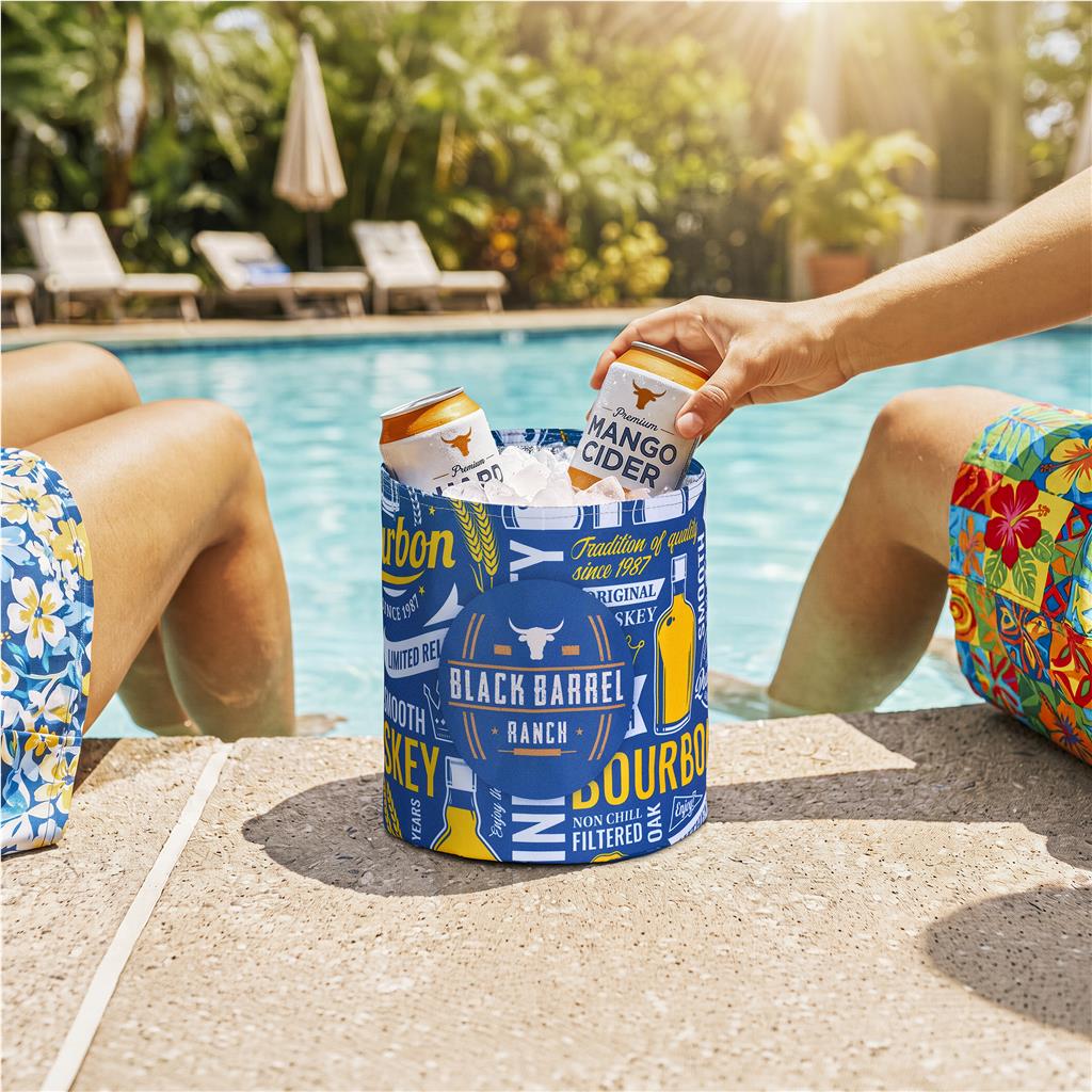 Pre-Printed Sample Hoppla Coldford Polyester Collapsible Ice Bucket