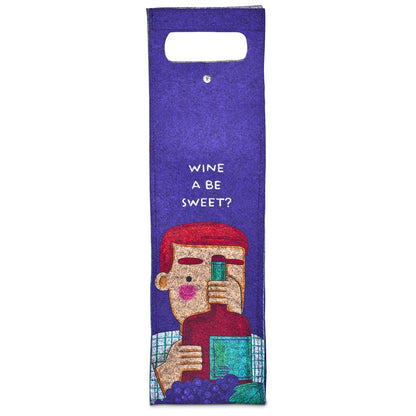 Pre-Production Sample Hoppla Velto RPET Felt Single Wine Carrier