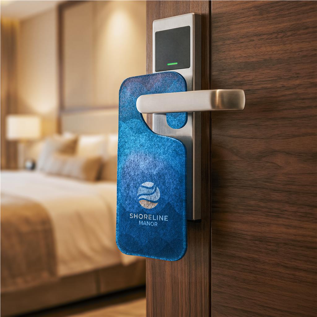Pre-Production Sample Hoppla Hangit RPET Felt Door Hanger