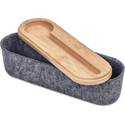 Okiyo Byoga Recycled PET Felt & Bamboo Stationery Case