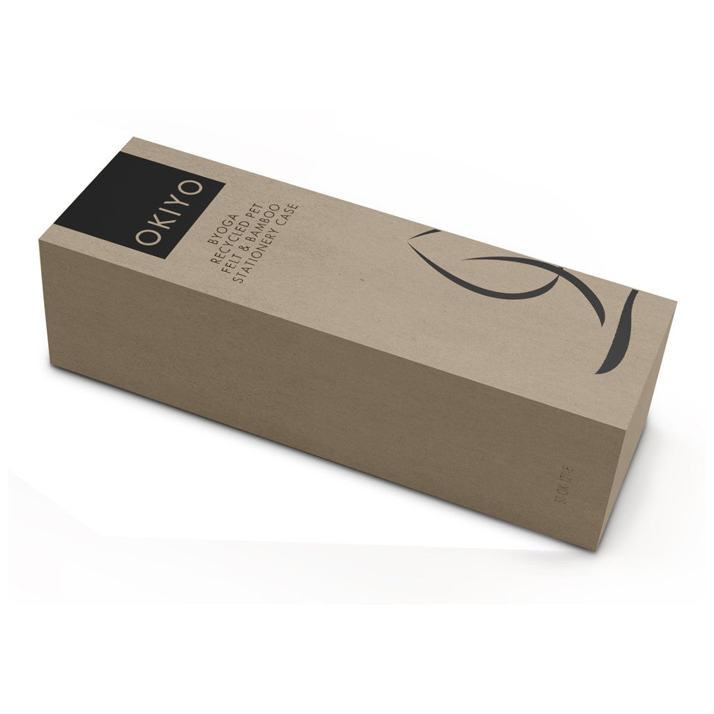 Okiyo Byoga Recycled PET Felt & Bamboo Stationery Case