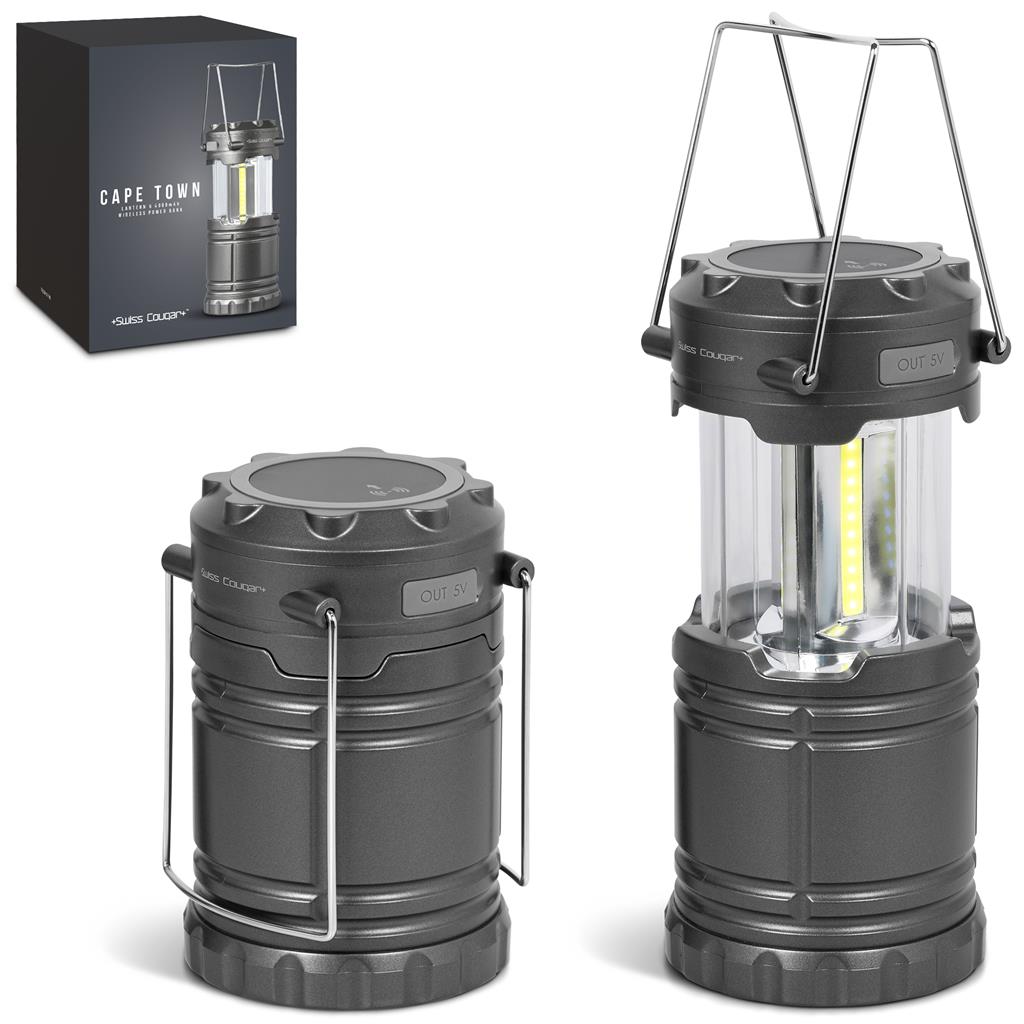 Swiss Cougar Cape Town Lantern & Wireless Charging Power Bank - 4,000mAh