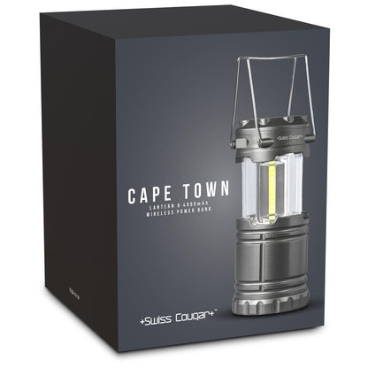 Swiss Cougar Cape Town Lantern & Wireless Charging Power Bank - 4,000mAh