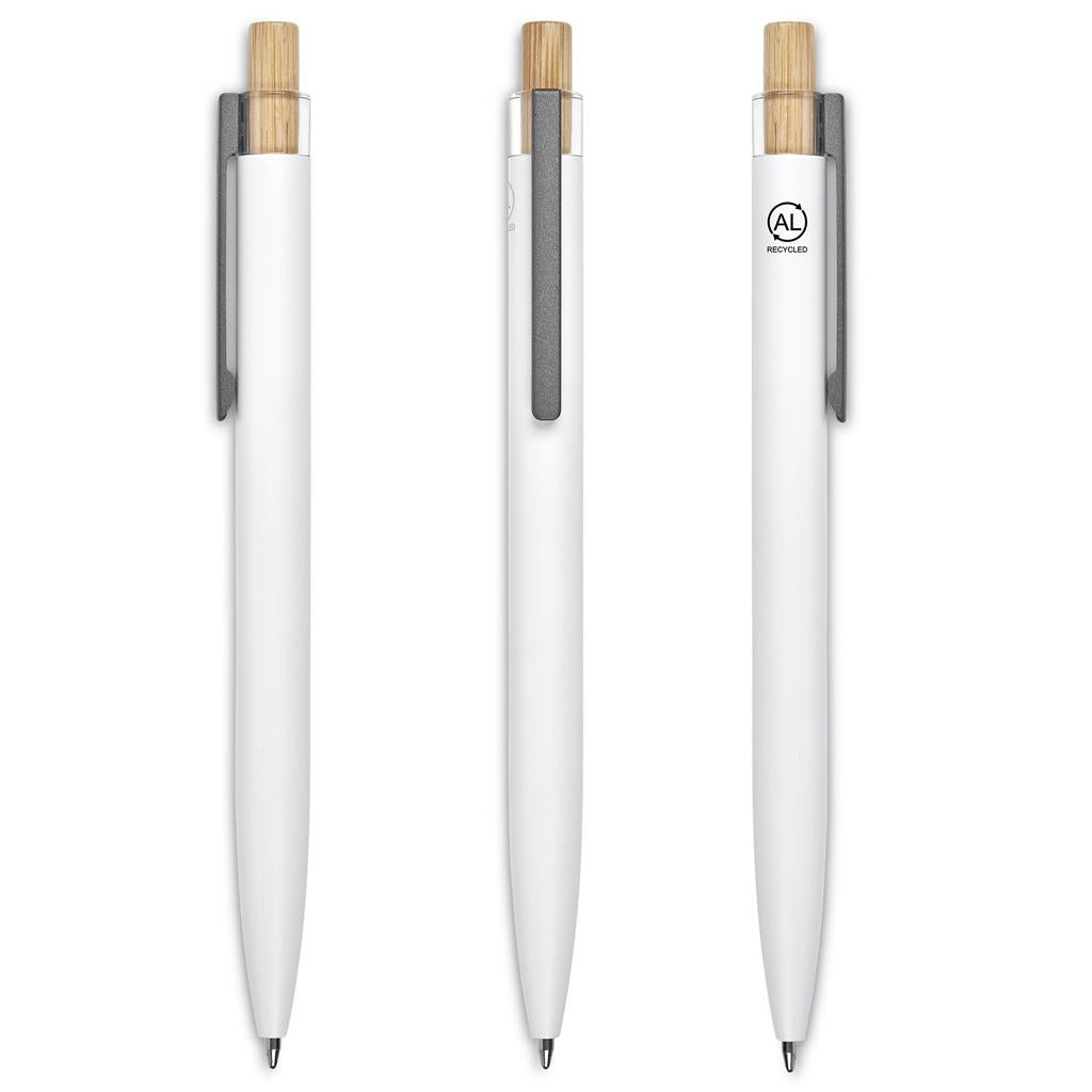 Okiyo Mimo Recycled Aluminium Ball Pen - Solid White