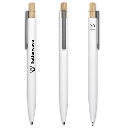 Okiyo Mimo Recycled Aluminium Ball Pen - Solid White