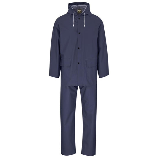 Light Hurricane Rubberised Polyester/PVC Rainsuit - Navy