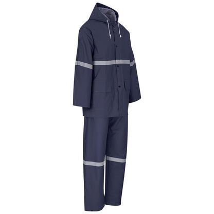 Light Duty Tornado  Hi-Viz Reflective  Rubberised Rainsuit - Navy