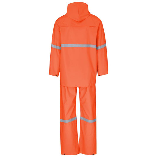Light Duty Tornado  Hi-Viz Reflective  Rubberised Rainsuit - Orange