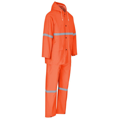 Light Duty Tornado  Hi-Viz Reflective  Rubberised Rainsuit - Orange