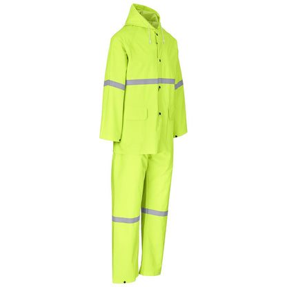 Light Duty Tornado  Hi-Viz Reflective  Rubberised Rainsuit - Yellow