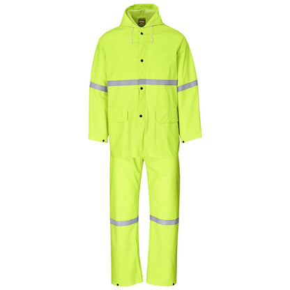 Light Duty Tornado  Hi-Viz Reflective  Rubberised Rainsuit - Yellow